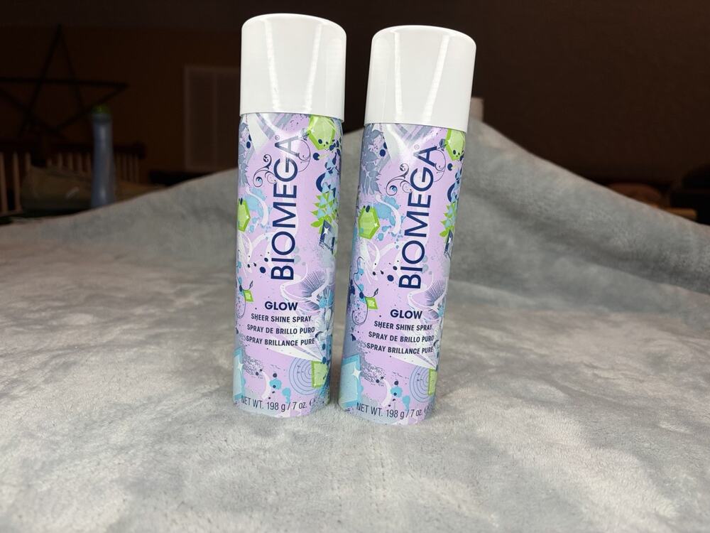 NEW Aquage Biomega Glow Sheer Shine Spray 7 oz / 198 g 2 Pak Hair Finishing